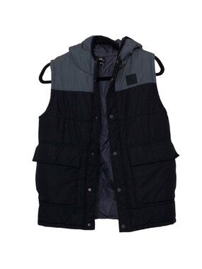 Boy's Under Amour Black Gray Hooded Puffer Vest Youth Large